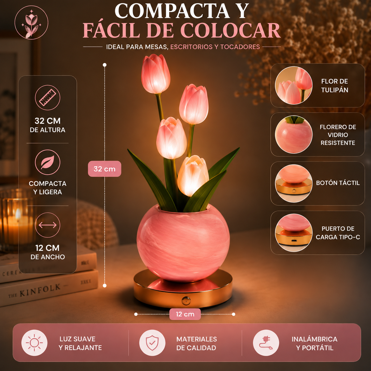 Lampara de Tulipanes Led Regulable